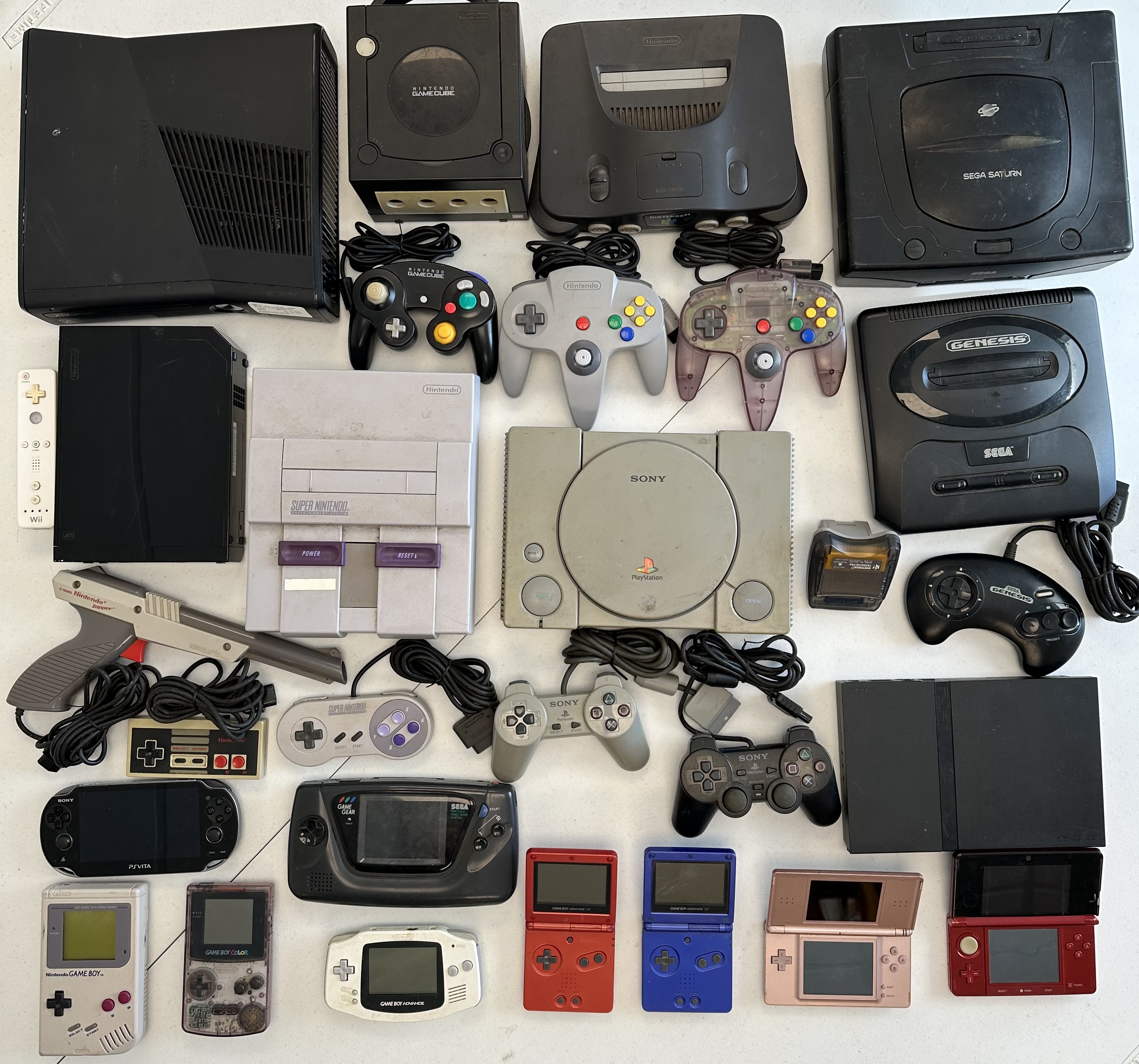 Collection of classic consoles